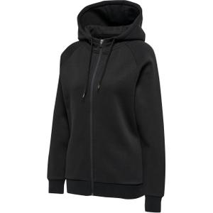 215094-2001-sweatshirt-a-capuche-zippe-femme-hummel-red-heavy-black