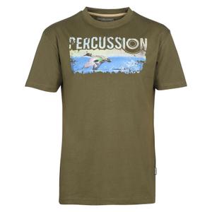 15161-canard-kaki-t-shirt-serigraphie-canard-percussion-kaki